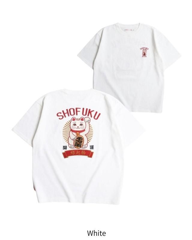 POWER TO THE PEOPLE MANEKINEKO 刺繍Tシャツ WHITE
