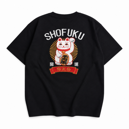 POWER TO THE PEOPLE MANEKINEKO 刺繍Tシャツ BLACK