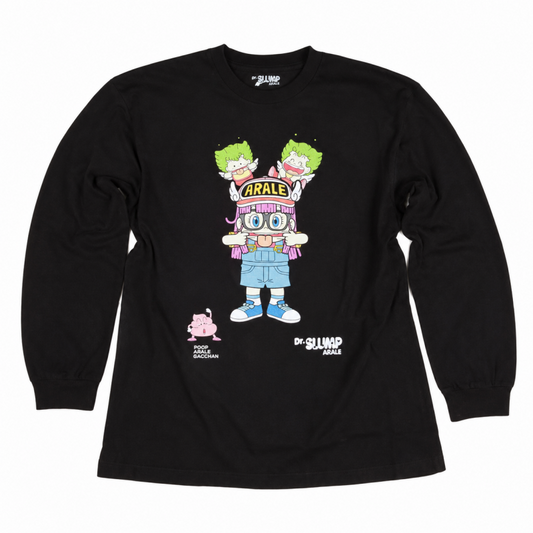 ドクタースランプ アラレちゃん 長袖Tシャツ ロンT がっちゃん eplus1222-LS BLACK