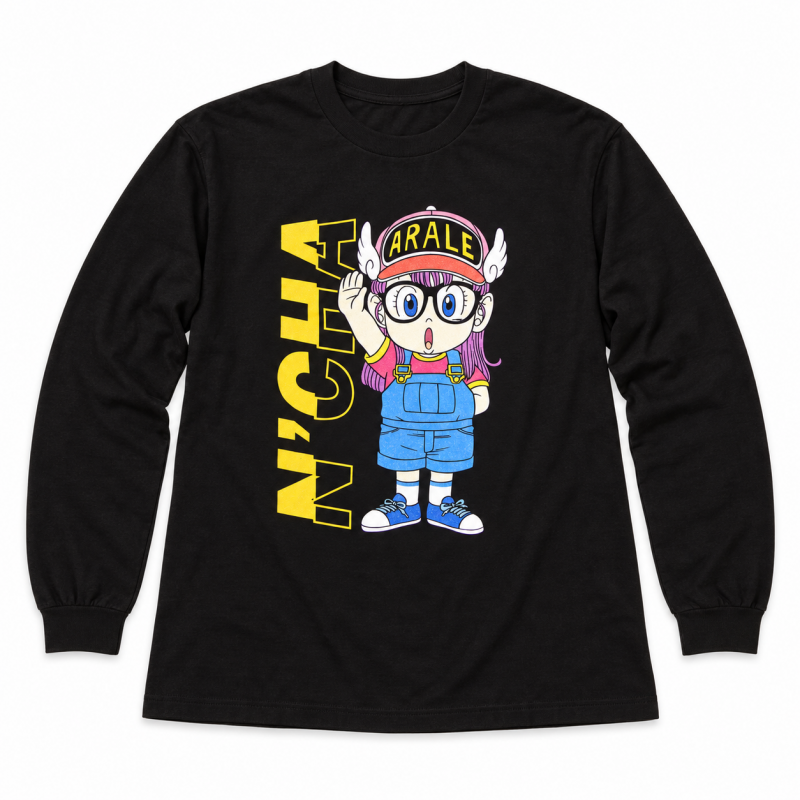 ドクタースランプ アラレちゃん 長袖Tシャツ ロンT んちゃ eplus1243-LS BLACK