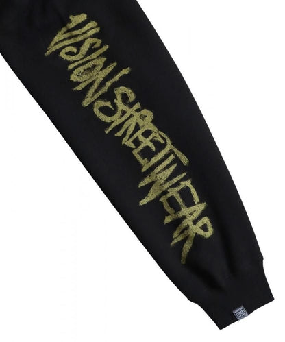 VISION STREET WEAR 裏起毛 ラクガキ総柄スウェット Black