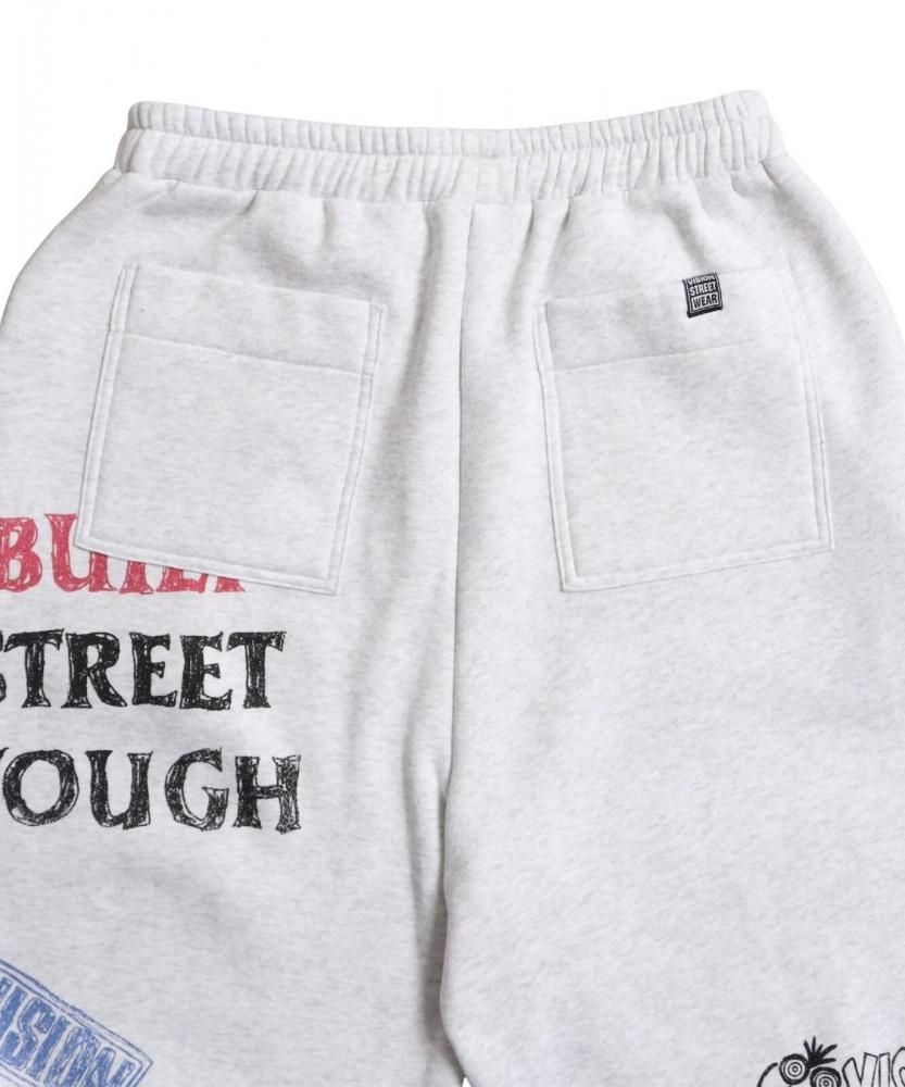 VISION STREET WEAR 裏起毛 ラクガキ総柄スウェットパンツ Gray