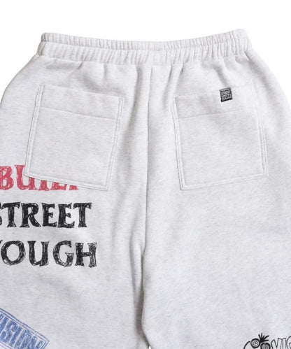 VISION STREET WEAR 裏起毛 ラクガキ総柄スウェットパンツ Gray