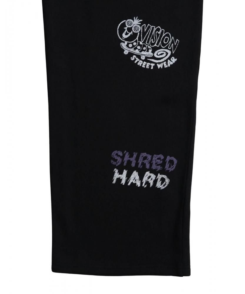 VISION STREET WEAR 裏起毛 ラクガキ総柄スウェットパンツ Black