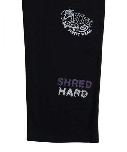 VISION STREET WEAR 裏起毛 ラクガキ総柄スウェットパンツ Black