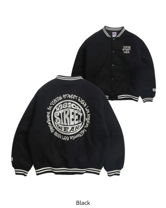 VISION STREET WEAR フェイクスウェード スタジアムジャケット Black