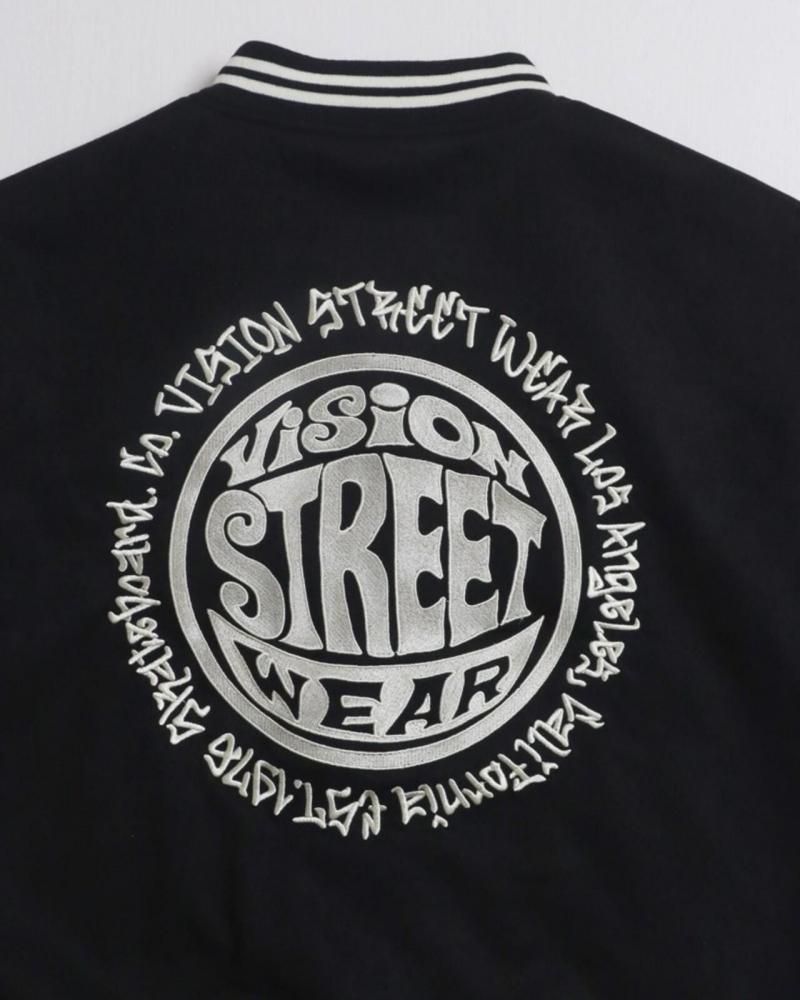VISION STREET WEAR フェイクスウェード スタジアムジャケット Black
