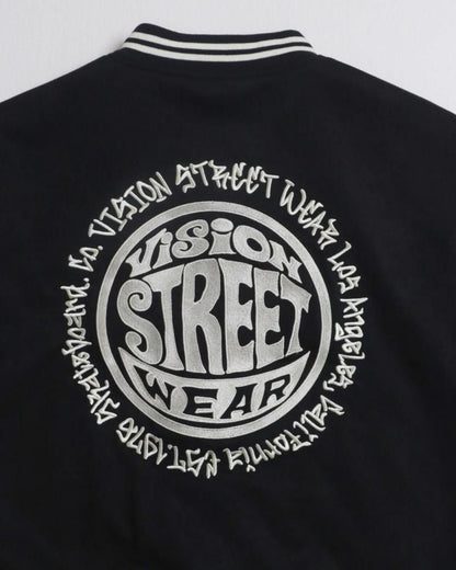 VISION STREET WEAR フェイクスウェード スタジアムジャケット Black