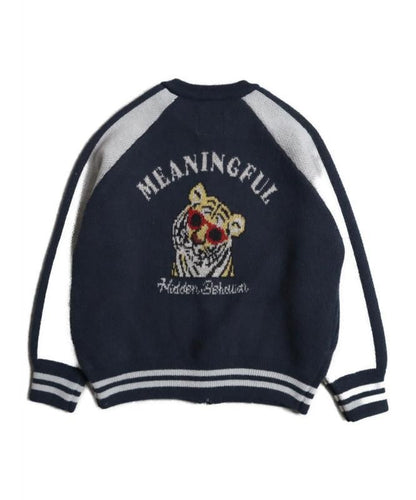 POWER TO THE PEOPLE トラ スーベニアニットスタジャン Navy