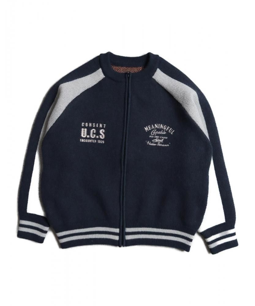 POWER TO THE PEOPLE トラ スーベニアニットスタジャン Navy