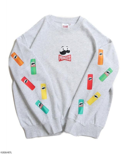 PRINGLES プリングルズ 袖プリント FRONT刺繍スウェット Gray