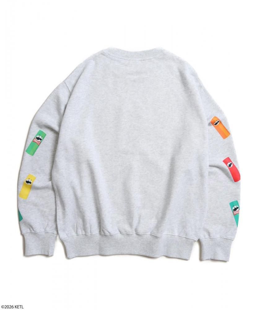 PRINGLES プリングルズ 袖プリント FRONT刺繍スウェット Gray