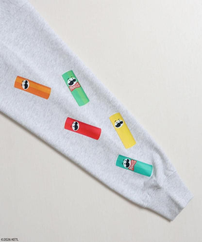 PRINGLES プリングルズ 袖プリント FRONT刺繍スウェット Gray