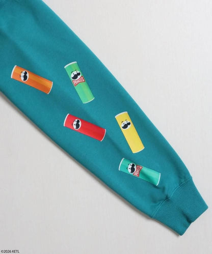 PRINGLES プリングルズ 袖プリント FRONT刺繍スウェット Green