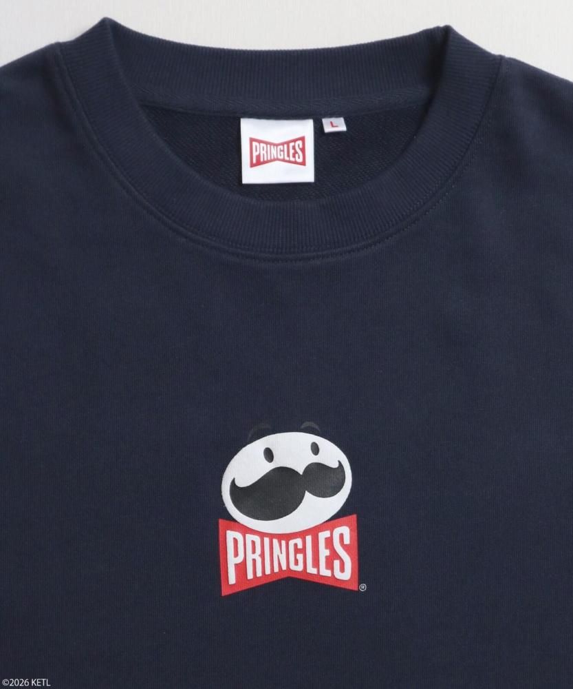 PRINGLES プリングルズ 袖プリント FRONT刺繍スウェット Navy