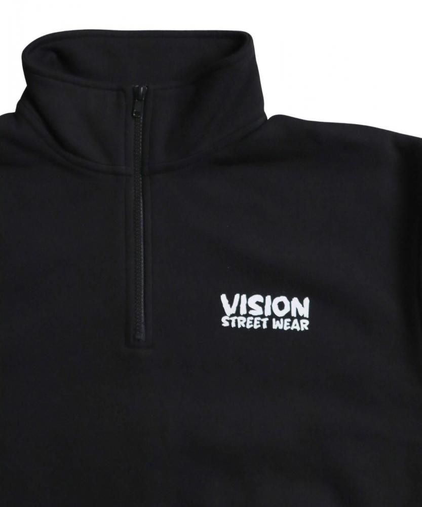VISION STREET WEAR 裏起毛 ゴースト異素材ジップスウェット Black