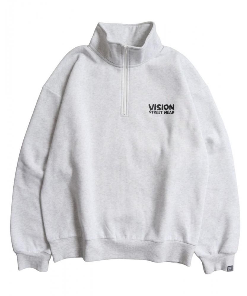 VISION STREET WEAR 裏起毛 ゴースト異素材ジップスウェット Gray