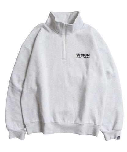 VISION STREET WEAR 裏起毛 ゴースト異素材ジップスウェット Gray