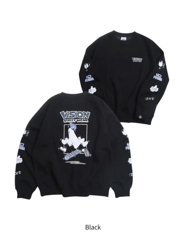 VISION STREET WEAR ゴースト ポンチトレーナー Black