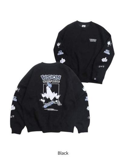 VISION STREET WEAR ゴースト ポンチトレーナー Black