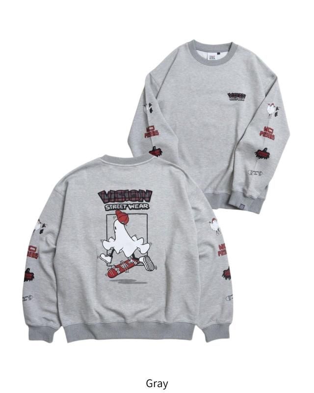 VISION STREET WEAR ゴースト ポンチトレーナー Gray