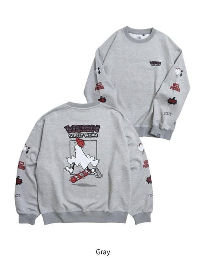 VISION STREET WEAR ゴースト ポンチトレーナー Gray