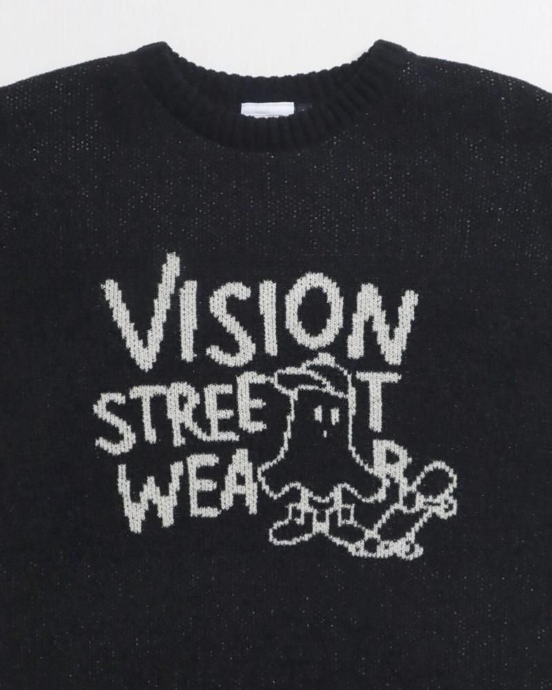 VISION STREET WEAR ゴースト ジャガードニット Black