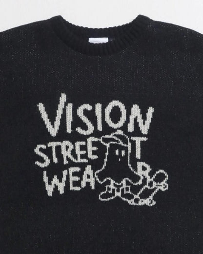 VISION STREET WEAR ゴースト ジャガードニット Black