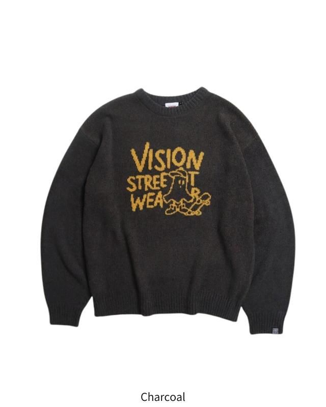 VISION STREET WEAR ゴースト ジャガードニット Charcoal