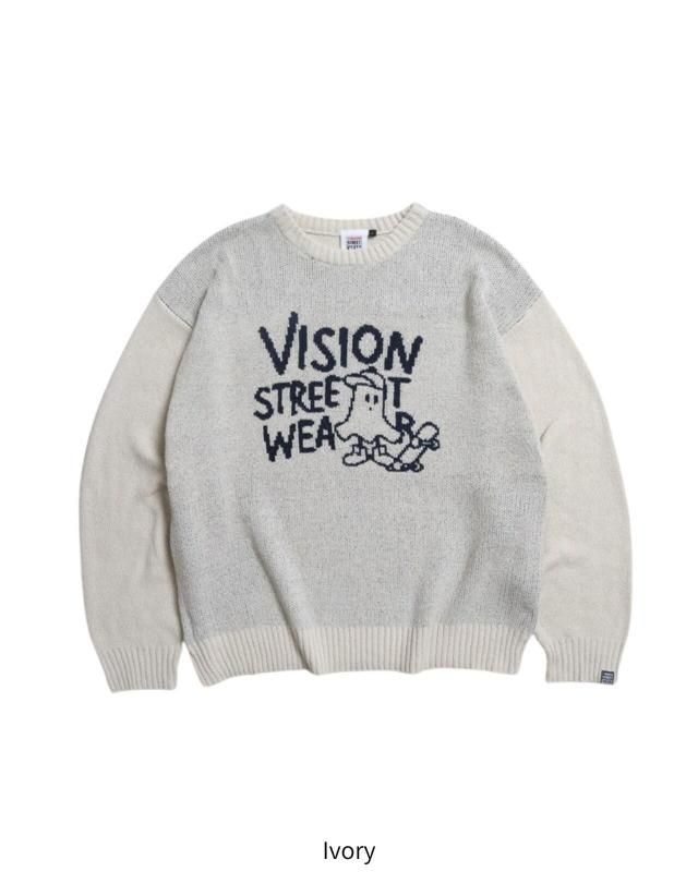 VISION STREET WEAR ゴースト ジャガードニット Ivory