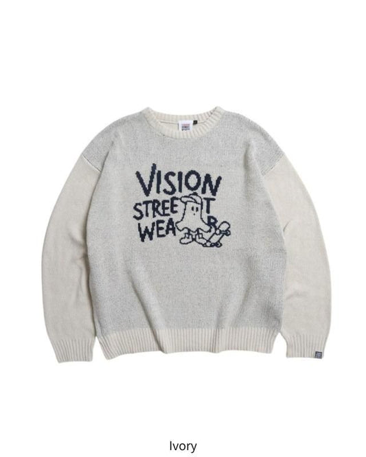 VISION STREET WEAR ゴースト ジャガードニット Ivory