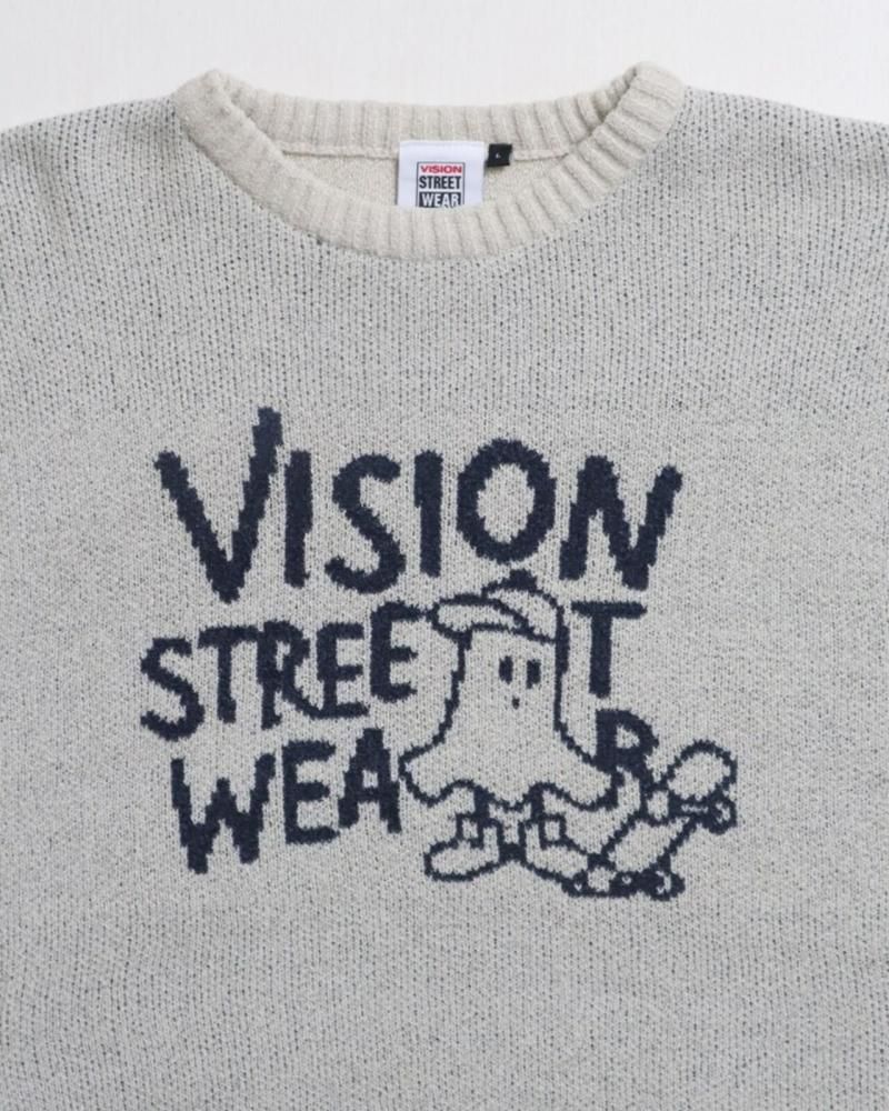 VISION STREET WEAR ゴースト ジャガードニット Ivory