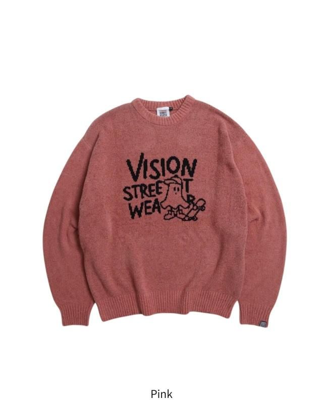 VISION STREET WEAR ゴースト ジャガードニット Pink