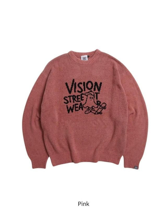VISION STREET WEAR ゴースト ジャガードニット Pink