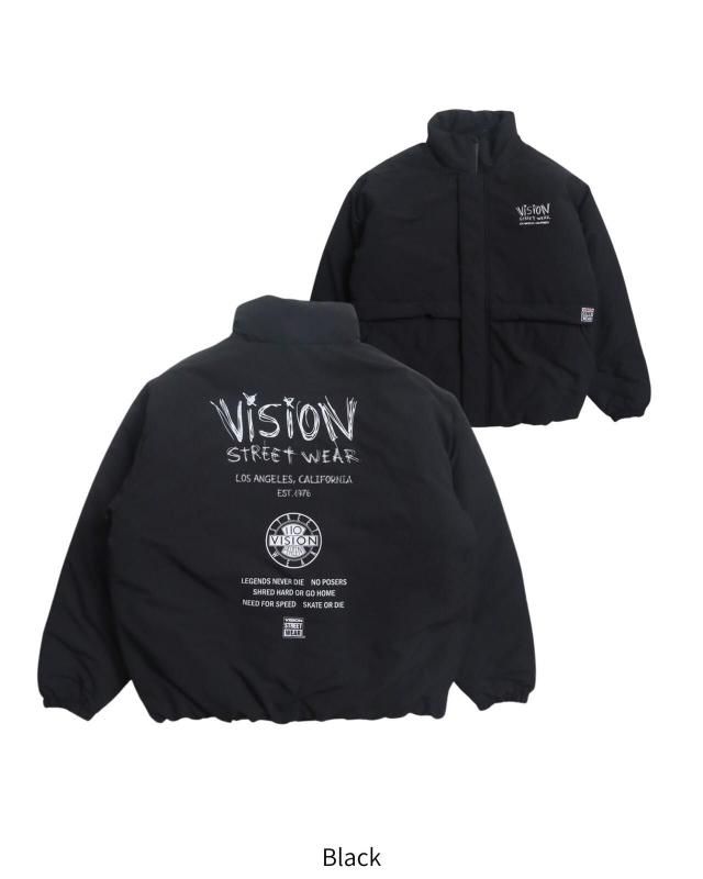 VISION STREET WEAR スタンドネック中綿ジャケット Black