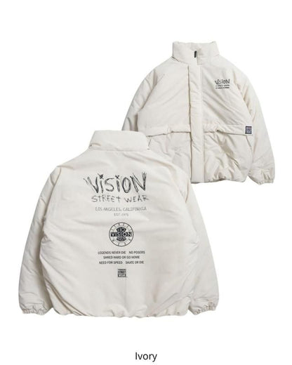 VISION STREET WEAR スタンドネック中綿ジャケット Ivory