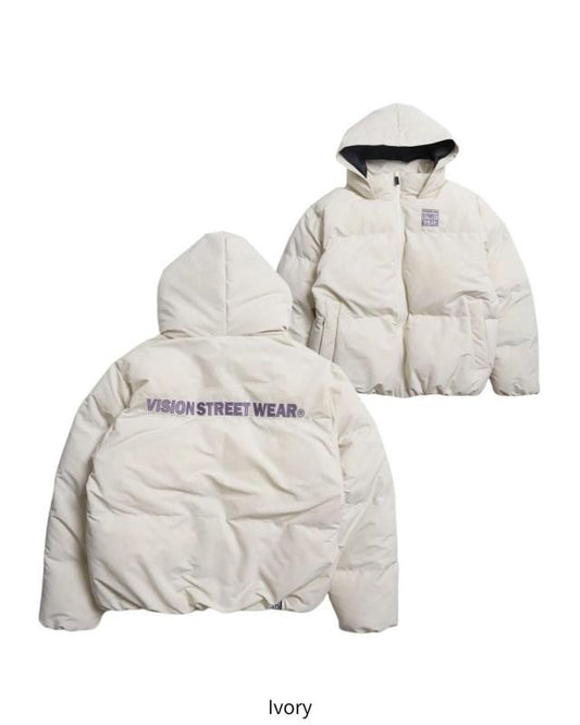 VISION STREET WEAR 2WAY パファーフーディージャケット Ivory