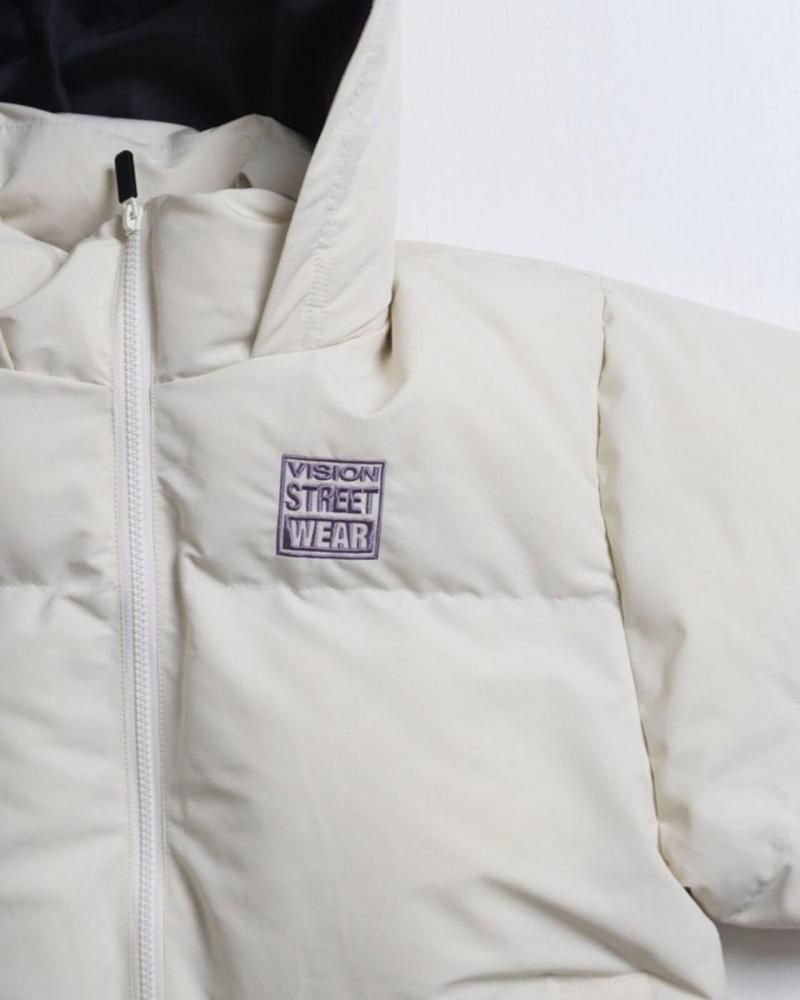 VISION STREET WEAR 2WAY パファーフーディージャケット Ivory