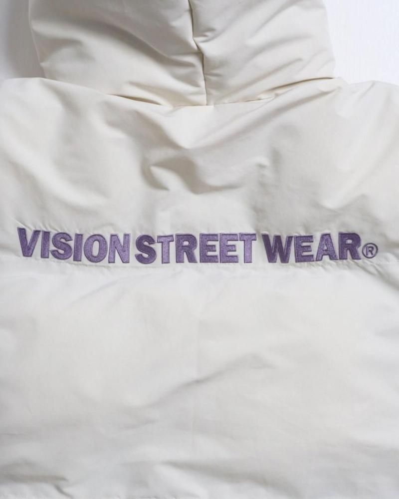 VISION STREET WEAR 2WAY パファーフーディージャケット Ivory