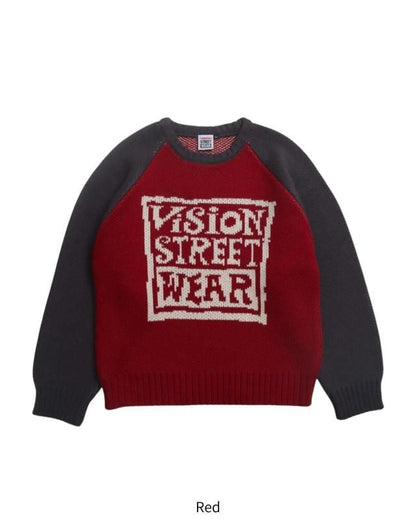 VISION STREET WEAR カーリーロゴニット Red