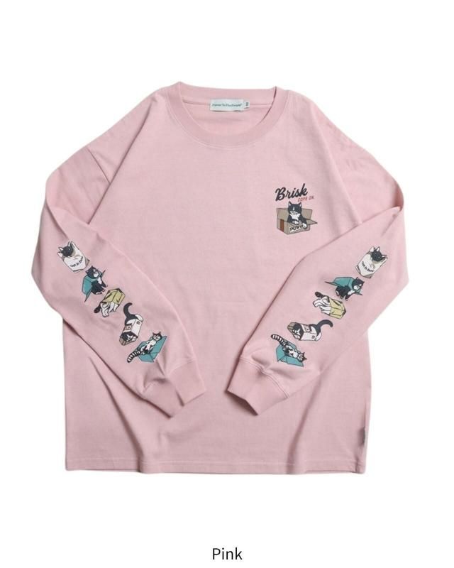 POWER TO THE PEOPLE 猫袖プリントロンT Pink