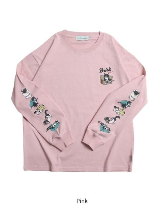 POWER TO THE PEOPLE 猫袖プリントロンT Pink