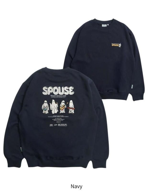 POWER TO THE PEOPLE オバケバンド刺繍スウェット Navy
