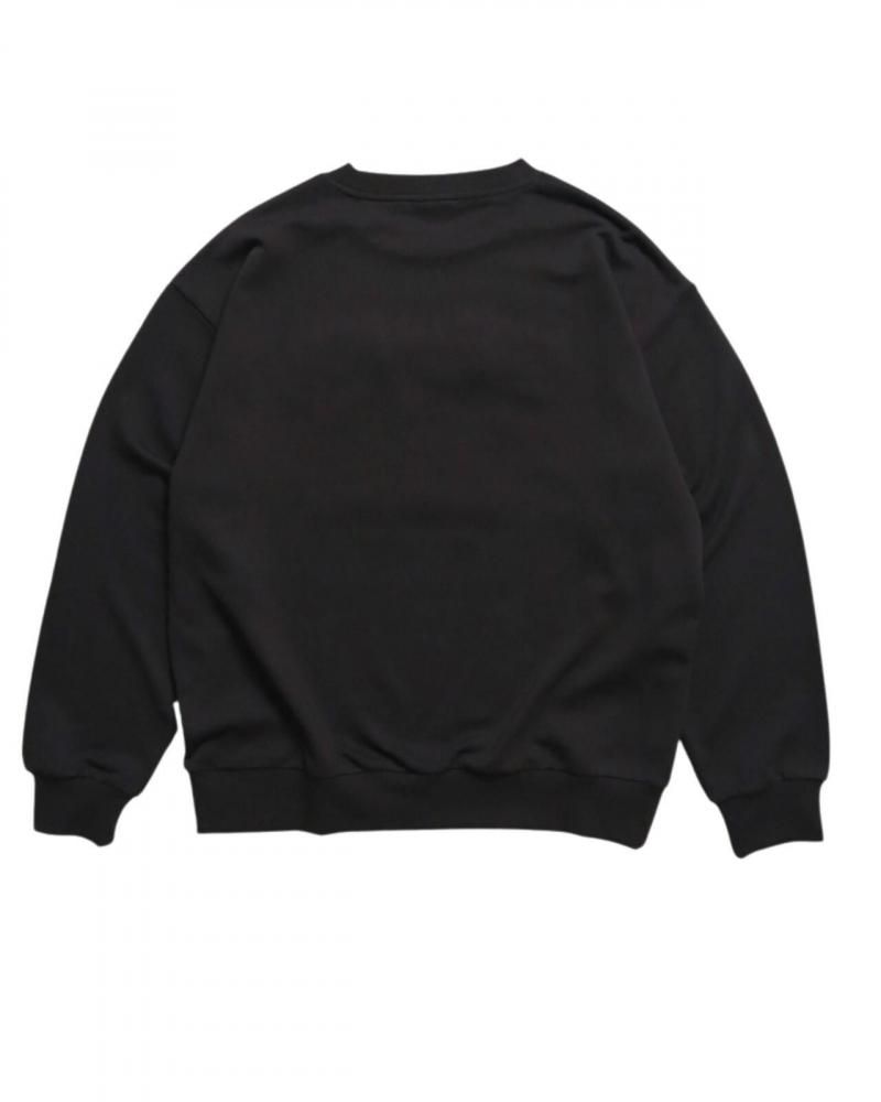 POWER TO THE PEOPLE Lazyネコ刺繍スウェット Black