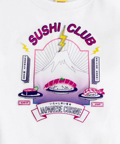 MYUUA JAPAN SUSHI CLUB 刺繍Tシャツ WHITE