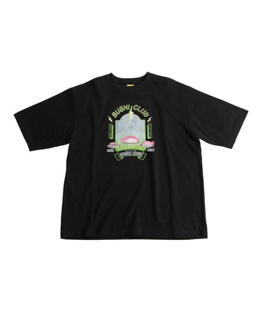 MYUUA JAPAN SUSHI CLUB 刺繍Tシャツ BLACK