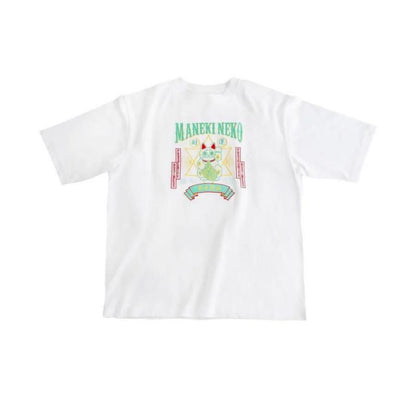 MYUUA JAPAN MANEKINECO 招き猫 刺繍Tシャツ WHITE