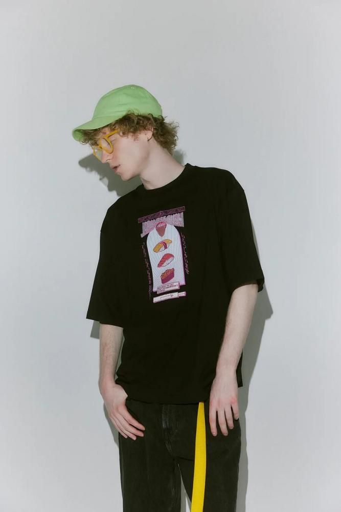 MYUUA JAPAN SUSHI 寿司 刺繍Tシャツ BLACK