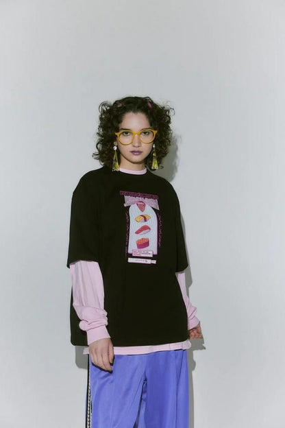 MYUUA JAPAN SUSHI 寿司 刺繍Tシャツ BLACK