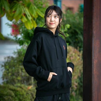 MYUUA CHINA チャイナ 刺繍フーディー BLACK
